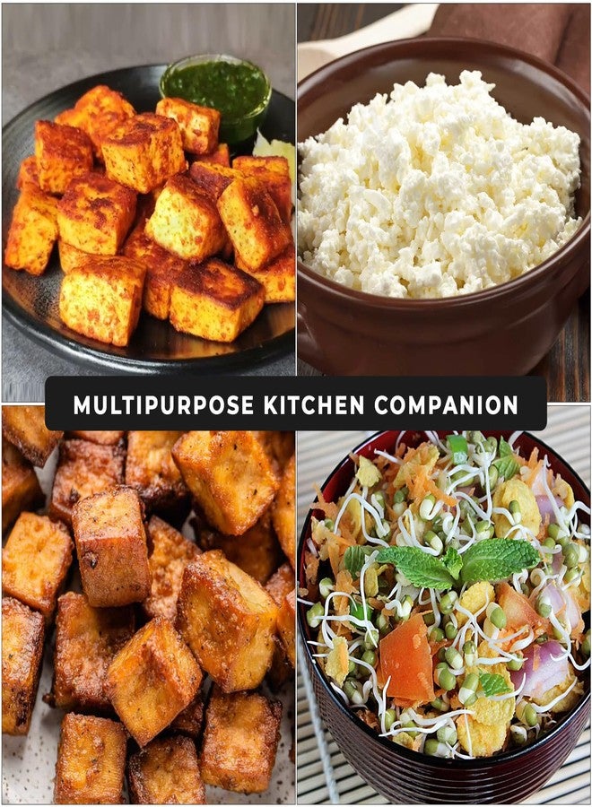 AVORA Stainless Steel Paneer Maker Mould Press with Lid | Homemade Paneer, Tofu, Curd Strainer | Whey Separator Cheese Maker for Kitchen Home | Medium Size 450ml (Square) - Image 4
